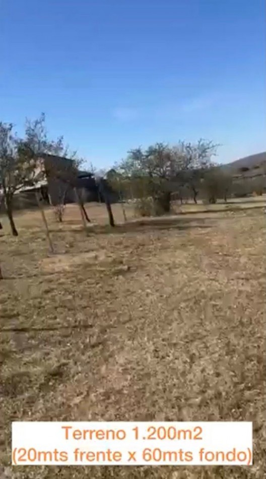 POTRERO DE GARAY-TERRENO 1.200 M2- ESCRITURA Y SERVICIOS-IMPONENTE VISTAS-CORDOBA