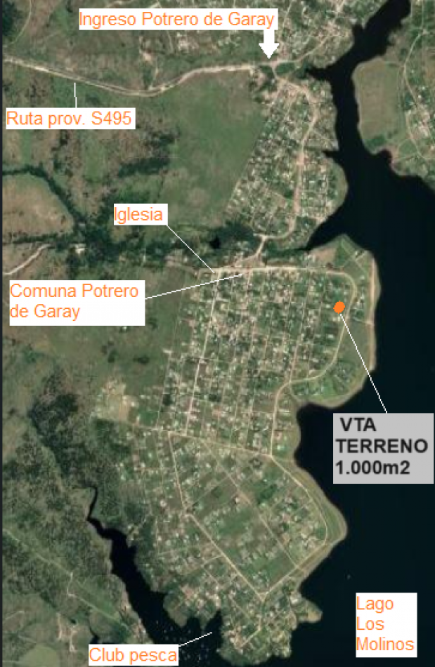 TERRENO 1.000 M2 A MTS AVENIDA COSTANERA- ACCESO LAGO LOS MOLINOS - SERVICIOS - ESCRITURA - POTRERO DE GARAY-CORDOBA