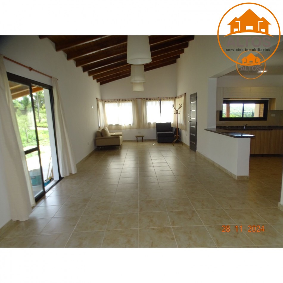 POTRERO DE GARAY-CASA MUY LUMINOSA Y AMPLIA A ESTRENAR-TERRENO 1.224M2-DOS DORMITORIOS-TRES BAÑOS-GALERIA-QUINCHO-PILETA-CORDOBA-ESCRITURA