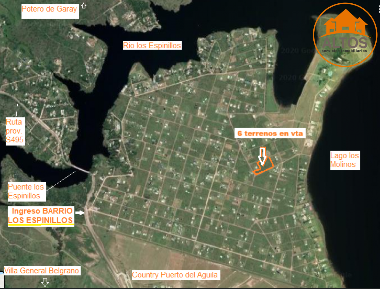 POTRERO DE GARAY-TERRENOS MUY CERCA DEL LAGO LOS MOLINOS EN BARRIO DEL LAGO-CORDOBA-ESCRITURA