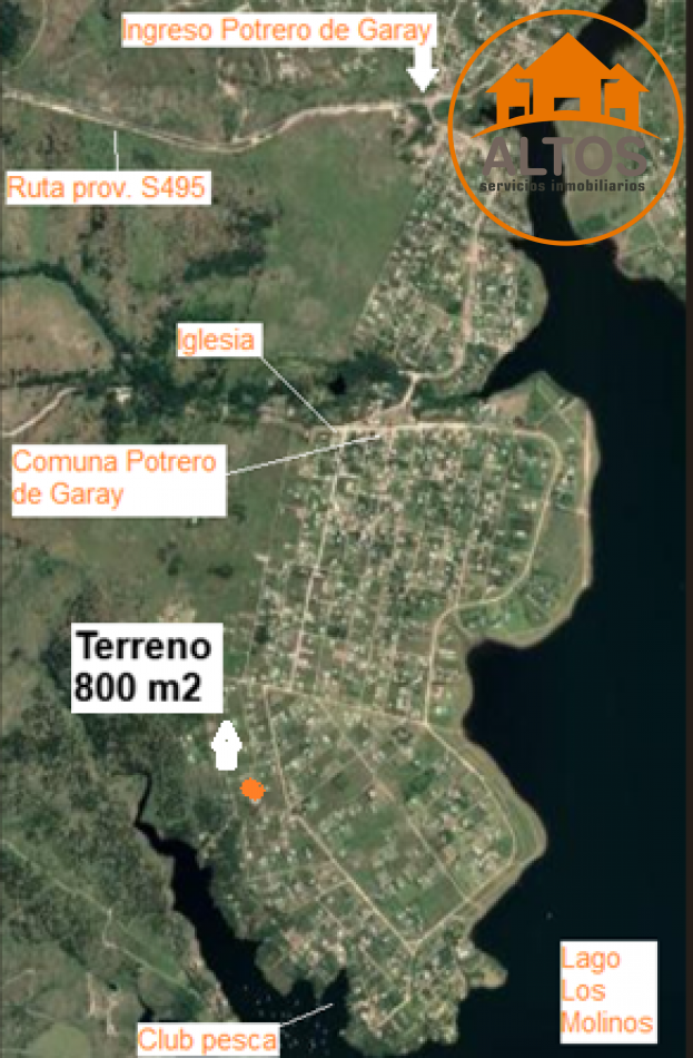 POTRERO DE GARAY-TERRENO 800 M2 CON ESCRITURA Y SERVICIOS-CORDOBA